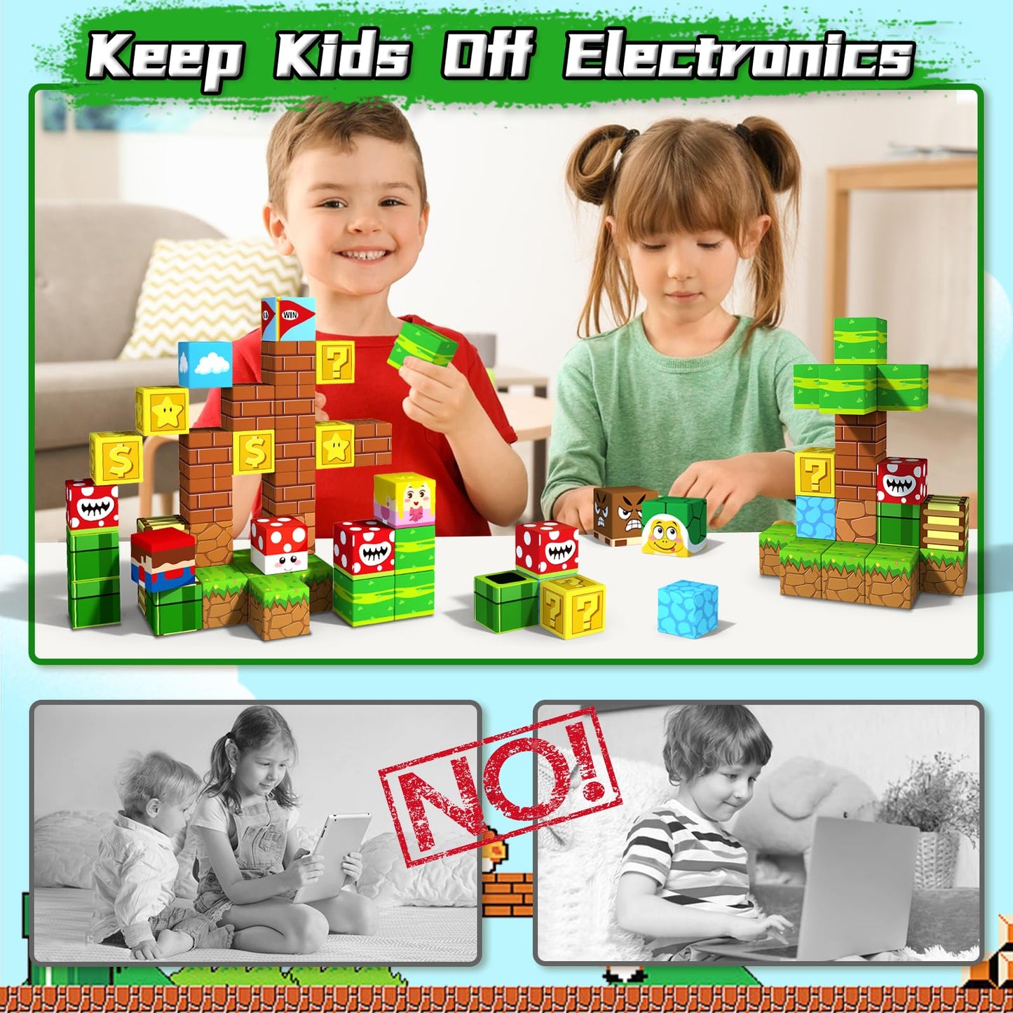 Kaeiloru Magnetic Blocks Building Cubes Toys - Toddler Toys For 3+ Year Old Boys Girls 1.21 Inches, Build Magnet Blocks Cubes Se
