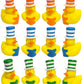 American Wit Cool Rubber Ducks (3') Larger Size. (12 Pack) Cute Duck Bath Tub Pool Toys. Stovepipe Hat Rubber Ducks