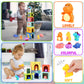 KMTJT Dinosaur Sorting and Stacking Toys for Toddlers, Montessori Learning Blocks, Multicolor, Ideal for 1-3 Year Olds