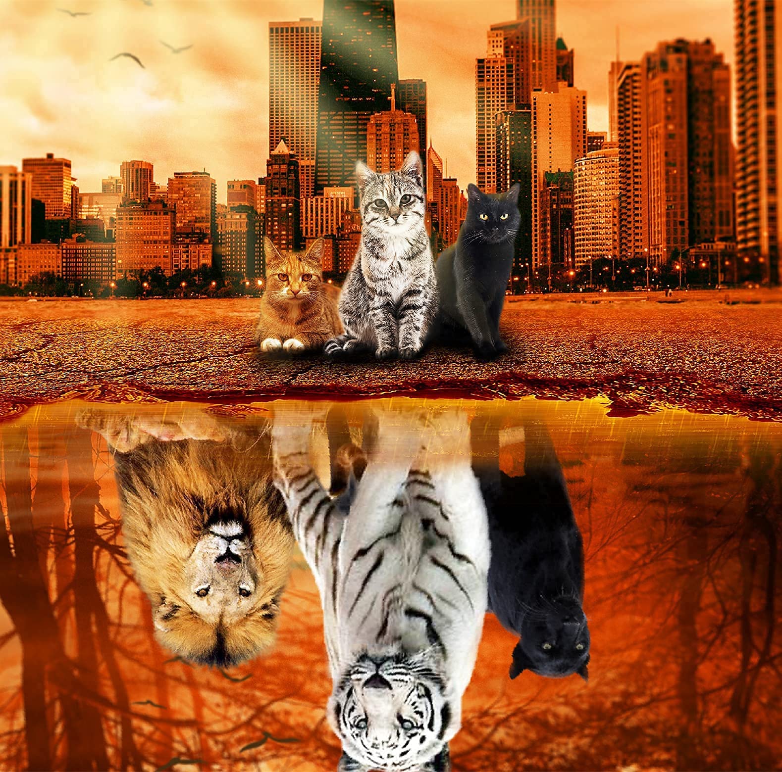Jigsaw Puzzles 1000 Pieces Puzzles for mature-themeds  Cat Tiger Puzzle Animal mature-themed Toys  27x20 Unique Difficult and Challenge Large Puzzle Game Toys Gift