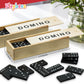 Playbees Mini Wooden Dominoes Set - 12 Pack - Classic Double Six Domino Game In A Wooden Case - Educational Board Games & Activi