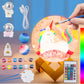 Minleway 7.1 Inches 16 Colors Rechargeable Paint Your Own Moon Lamp Kit, Diy Night Light Arts & Crafts Kit Gift For Kids, Women,