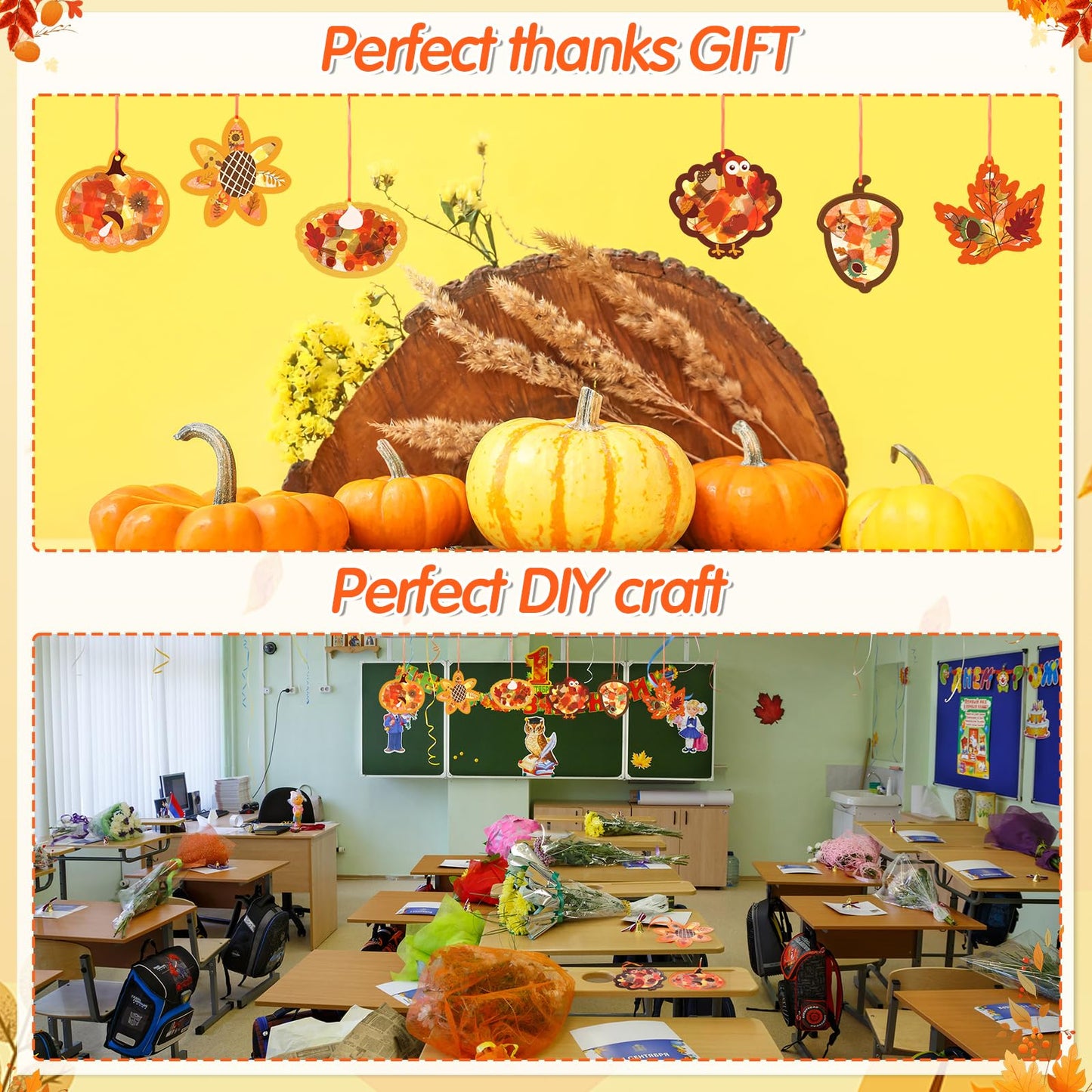 Vertintong 25 Sets Thanksgiving Crafts Fall Tissue Paper DIY Crafts for Thanksgiving Activities Autumn Games Maple Turkey Pumpki