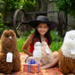 Baby Alpaca Fur Toy - Alpaca Figure - Soft and Cuddly Stuffed Animal (Beige and White  12 inches)