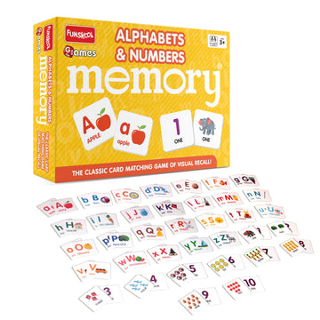 Funskool-Memory Alphabets And Nos, Educational Matching Picture Game For Children, Family Games,Strategy Board,Toys For Kids, 1 