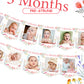 Fangleland Wildflower Theme 1st Birthday Photo Banner from Newborn to 12 Months for Girls, Growth Record Monthly Milestone Pictu