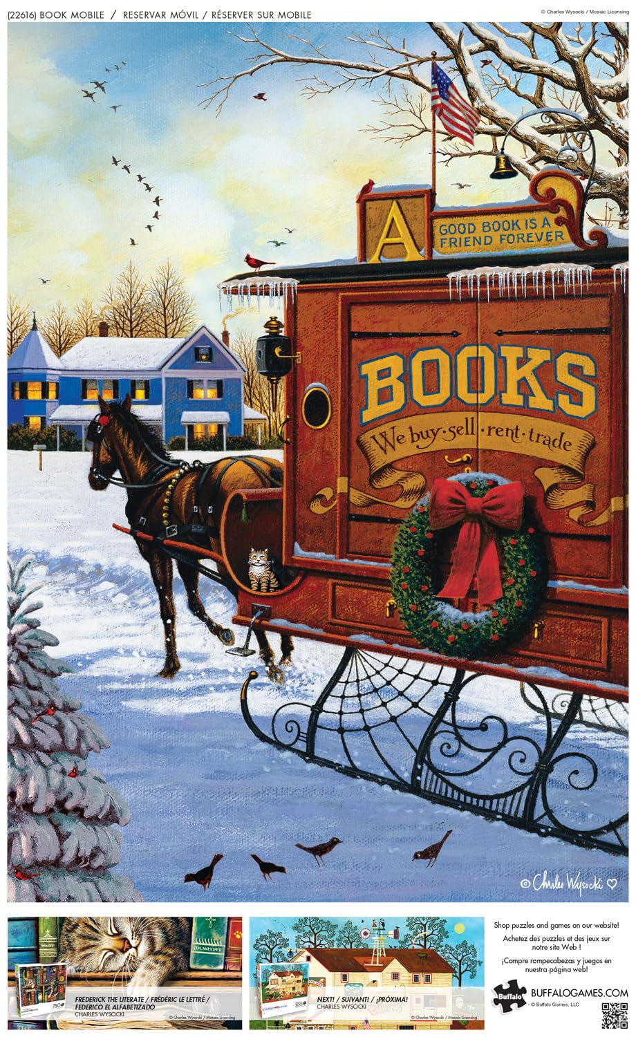 Buffalo Games 300 Piece Jigsaw Puzzle - Charles Wysocki Book Mobile - Multicolor, Paper, 21.25 x 15.00 inches