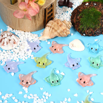 GGSTDDUP 120 PCS Miniature Sting Ray Statues, Mini Sting Ray Fish Cake Decoration, Mini Sting Ray Fish Marine Animal Toy Cake De