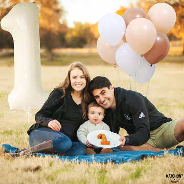 Katchon, Cream Number 1 Balloons For 1St Birthday - Giant 40 Inch | Cream Number One Balloon | Cream One Balloon For First Birthday Decorations | 1 Balloon Number For The Big One Birthday Decorations