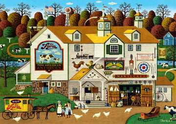 Buffalo Games 500 Piece Jigsaw Puzzle - The Farm by Charles Wysocki, Multicolor, Finished Size 21.25 x 15.00, Perfect for Game Nights