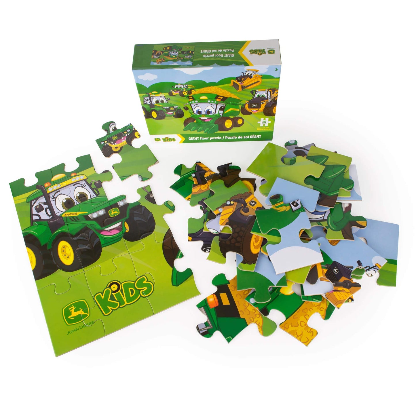 TOMY John Deere Kids Farm Floor Puzzle - Kids Puzzle with Large Durable Pieces - Toddler Learning Toys - Farm Toys and Kid Puzzl