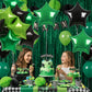 TONIFUL 15Pcs 18 Inch Large Green Black Star Shape Foil Balloons Big Stars Helium Mylar Ballons for Birthday Wedding Baby Shower