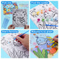 3 Pack Paint By Numbers For Kids Ages 8-12, 10*8''Color By Number For Kids Framed Canvas With 18 Acrylic Paint Pots And 6 Brushe