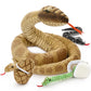 Morismos Giant Snake Stuffed Animal Mommy With Babies, Realistic Stuffed Snakes Plush Toy, 80' Long Brown Boa Constrictor For Kids, Girls, Boys, Halloween, 3 Snake Babies, 3 Snake Eggs
