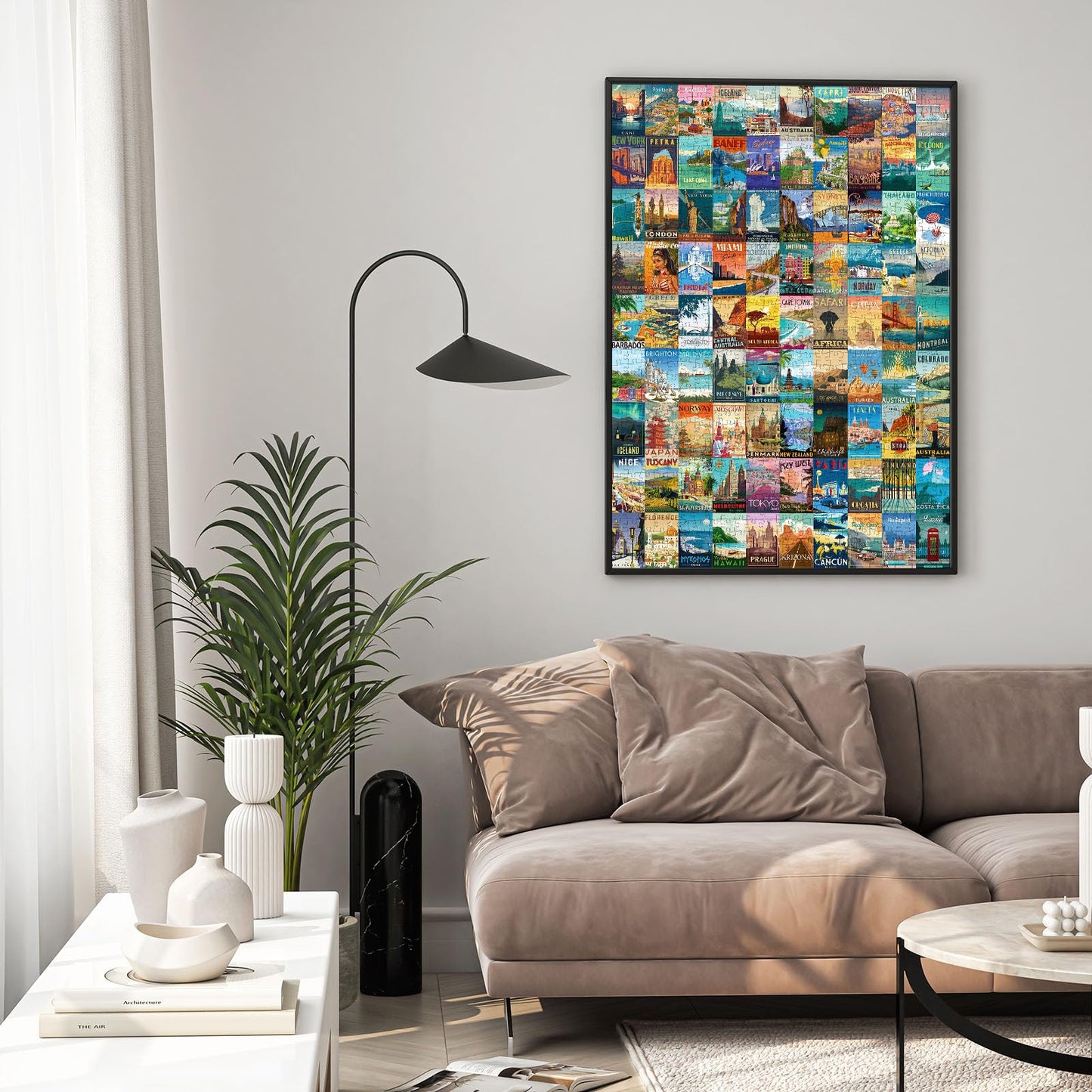 Puzzles For Adults 1000 Pieces Vintage World Travel, Jigsaw Puzzles Landscape Poster Puzzle Landmarks, 1000 Piece Jigsaw Puzzles