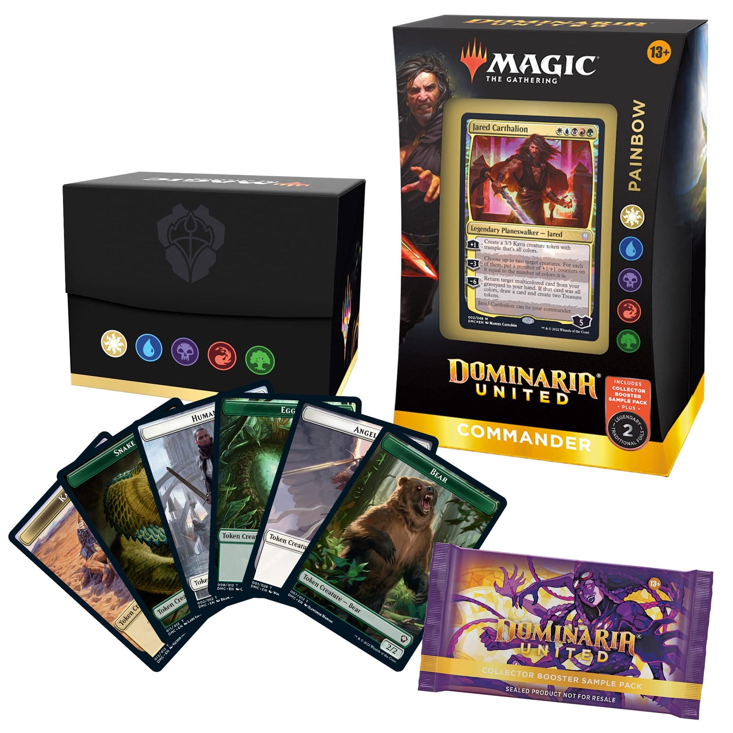 Magic The Gathering Commander Deck – Dominaria United Painbow + Collector Booster Sample Pack, Multicolor, Model C97220000