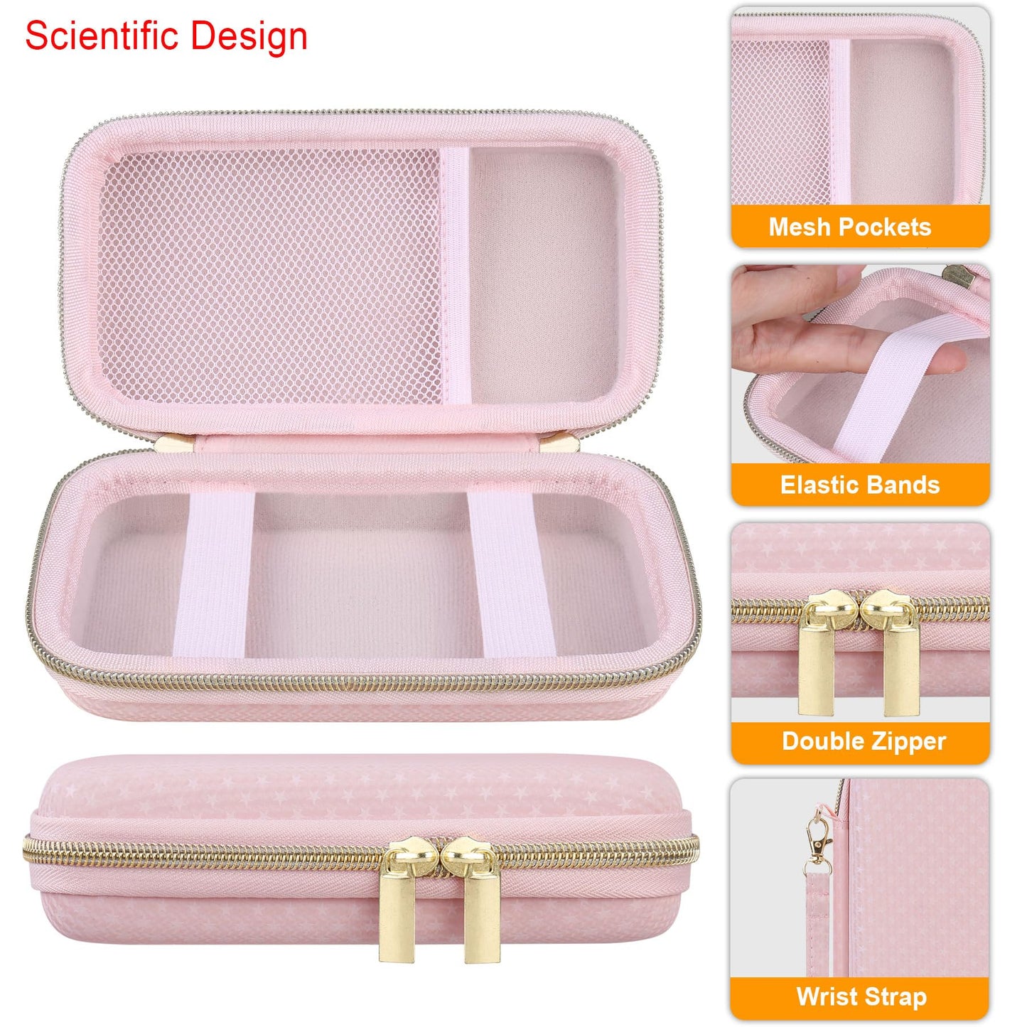 Elonbo Carrying Case for TEBIYOU/ Great Boy/ Beico Handheld Game Console Retro Video Games  Portable Gaming Player Travel Storage Cover  Mini Arcade Electronic Toy Holder Bag  Pink+Pink