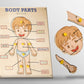 Khilonewale Kids Wooden Puzzles Toddlers Parts of Body (Human Body) Puzzles with Knobs, Educational Puzzle,Learning Aid for Boy