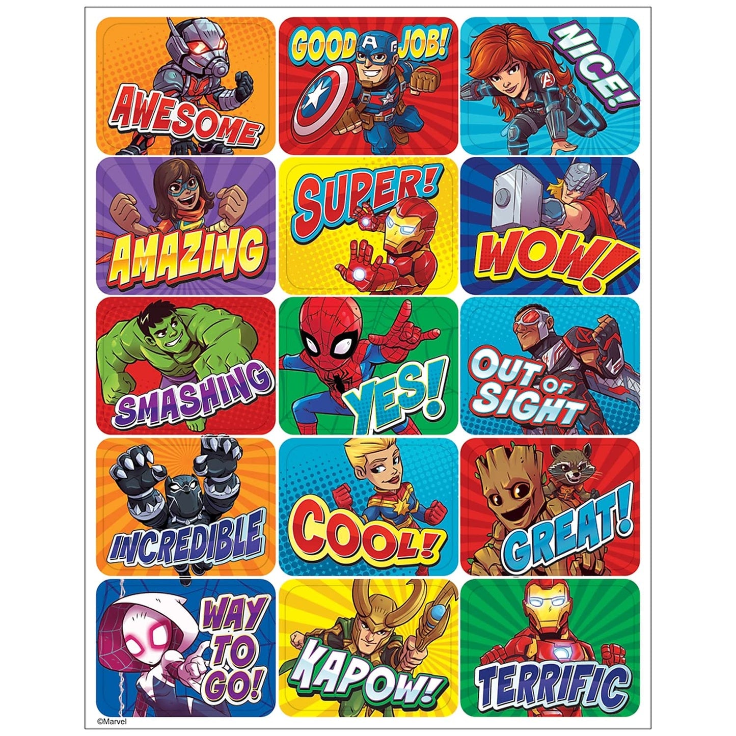 Marvel Super Hero Adventure Success Stickers, 120 Per Pack, 12 Packs