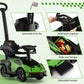 Costzon 3-in-1 Lamborghini Push Car for Toddlers, Green, 34"x15.5"x35.5", Polypropylene, Model GO-FWAM-04802, with