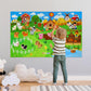 Dr.Rapeti Farm Animals Felt Story Board Set 41PCS Preschool Farmhouse Barnyard Theme Busy Board Story Set Storytelling Early Lea