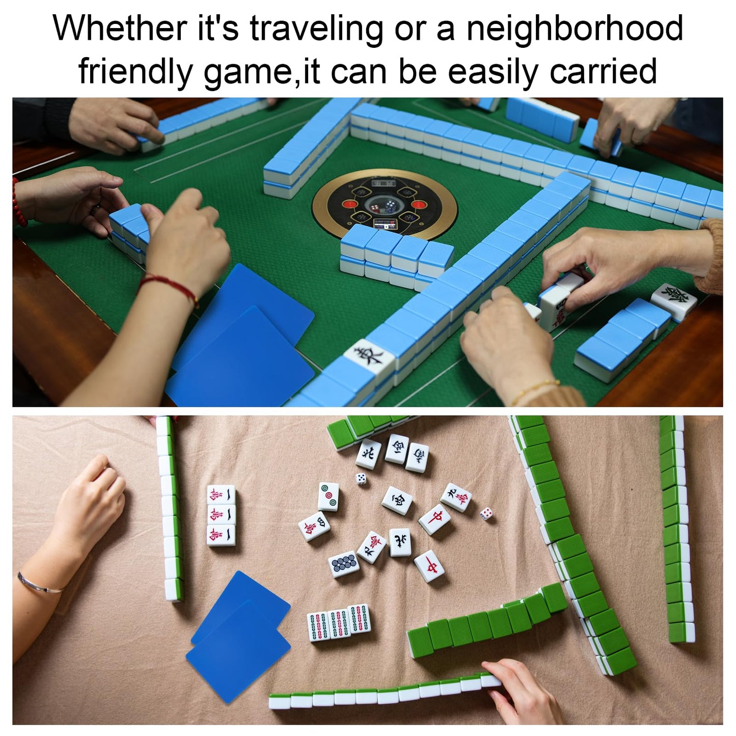 PEUTIER 4pcs Mahjong Tile Mixer Shuffler  enhanced Plastic Mahjong Tile Mixer Mahjong Tile Shuffler Easy to Carry Mahjong Accessories for Mahjong Enthusiasts(Blue)