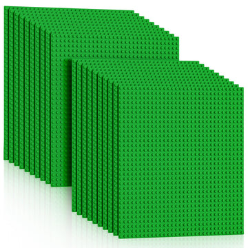Pokiiulk 20 Baseplates For Bricks, Classic Green Building Base Plates, 10 X 10  (32Studs Each Side), Compatible With All Major B