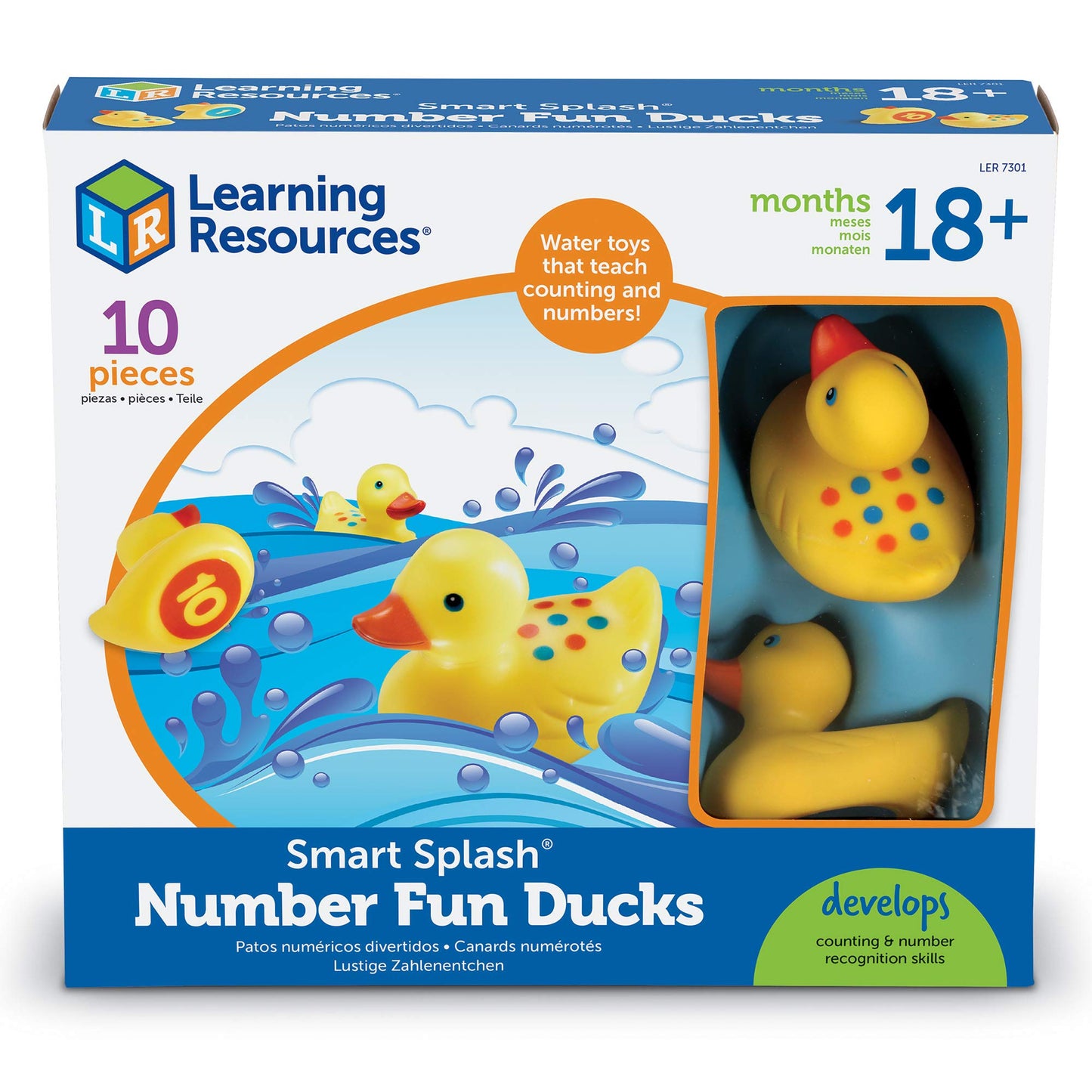 Learning Resources Number Fun Ducks - 10 Pieces, Ages 18+ Months Toddler Learning Toys, Preschool Toys, Toddler Bath Toys, Baby Bath Toys