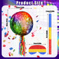 Aoriher Disco Party Pinata - Roller Skating Design, Rainbow Cardboard, Includes Blindfold, Stick, Confetti for 80s 90s Themed Events