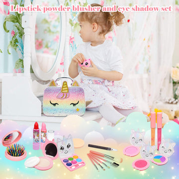 Kids Makeup Kit for Girl - Kid Toys Real Washable Make up Set for Little Girls,Girls Makeup for Toddlers,Princess Play Makeup,Ch