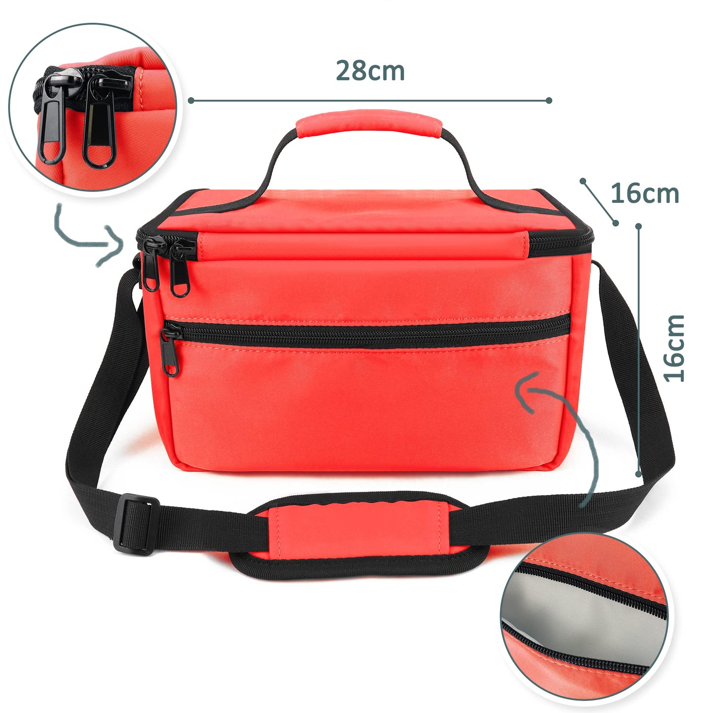 Annmore Large Red Nylon Carrying Bag for Toniebox Figures - Car Seatback Organizer