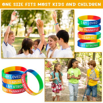 QEERBSIN Inspirational Silicone Wristbands Motivational Quotes Rubber Bracelets Back to School Gift Back To School Gift for Stud