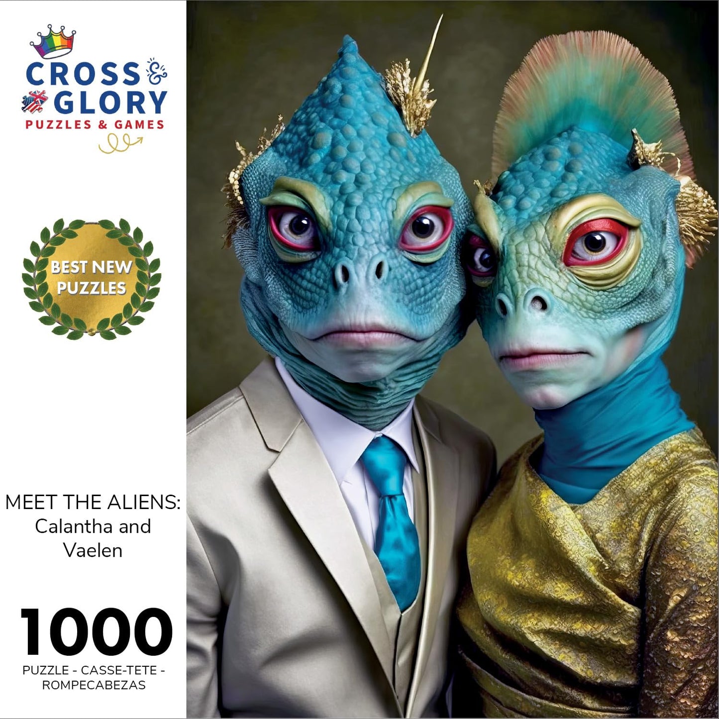 Cross & Glory - Meet The Aliens: Tralyn And Jorin - 1000 Piece Jigsaw Puzzle | Intergalactic Adventure | Premium Quality | Brain-Boosting Fun | Vibrant Colors | Storage Box