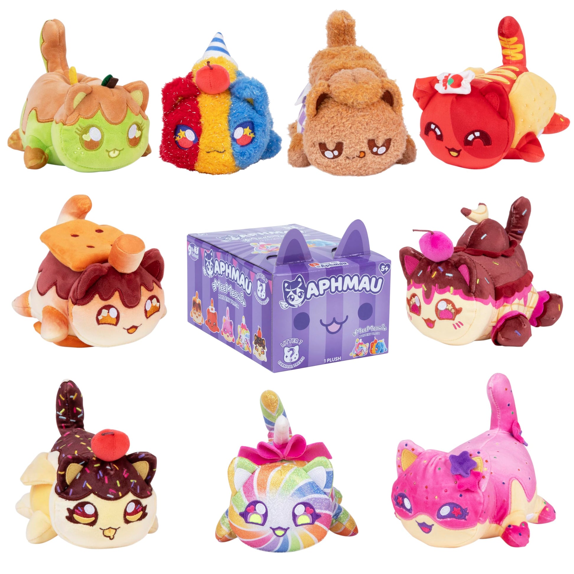 Aphmau 6    MeeMeow Mystery Plush - Series 7; YouTube Gaming Channel, Blind Box, 1 of 9 Possible, Carnival Treats MeeMeows, Offi