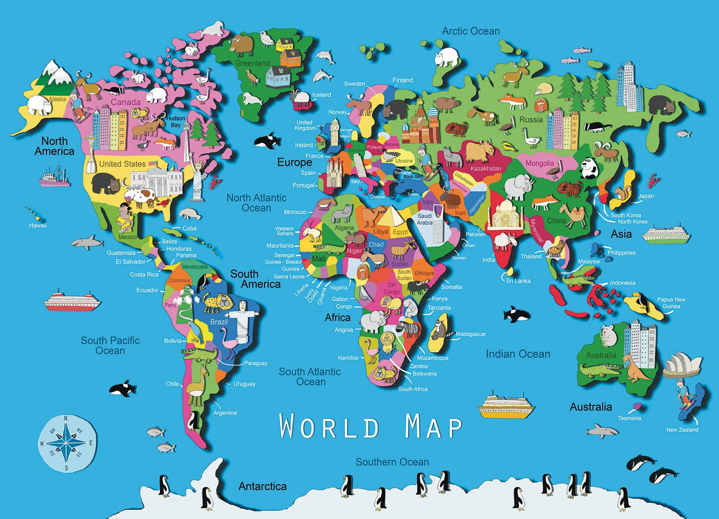 Ravensburger World Map Jigsaw Puzzle | 60 Unique Pieces | Ideal For Kids | Skill-Enhancing Excellent Gift For Birthdays And Holidays
