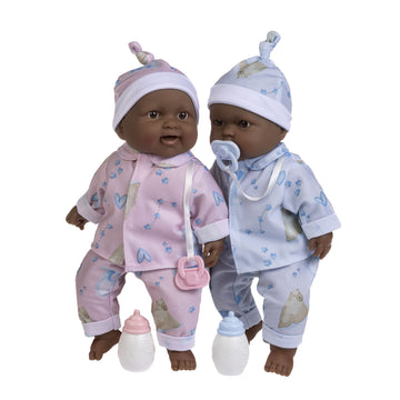 JC Toys Twins 13 Realistic Soft Body Baby Dolls Berenguer Boutique | Twins Gift Set with Removable Outfits and Accessories | Pin