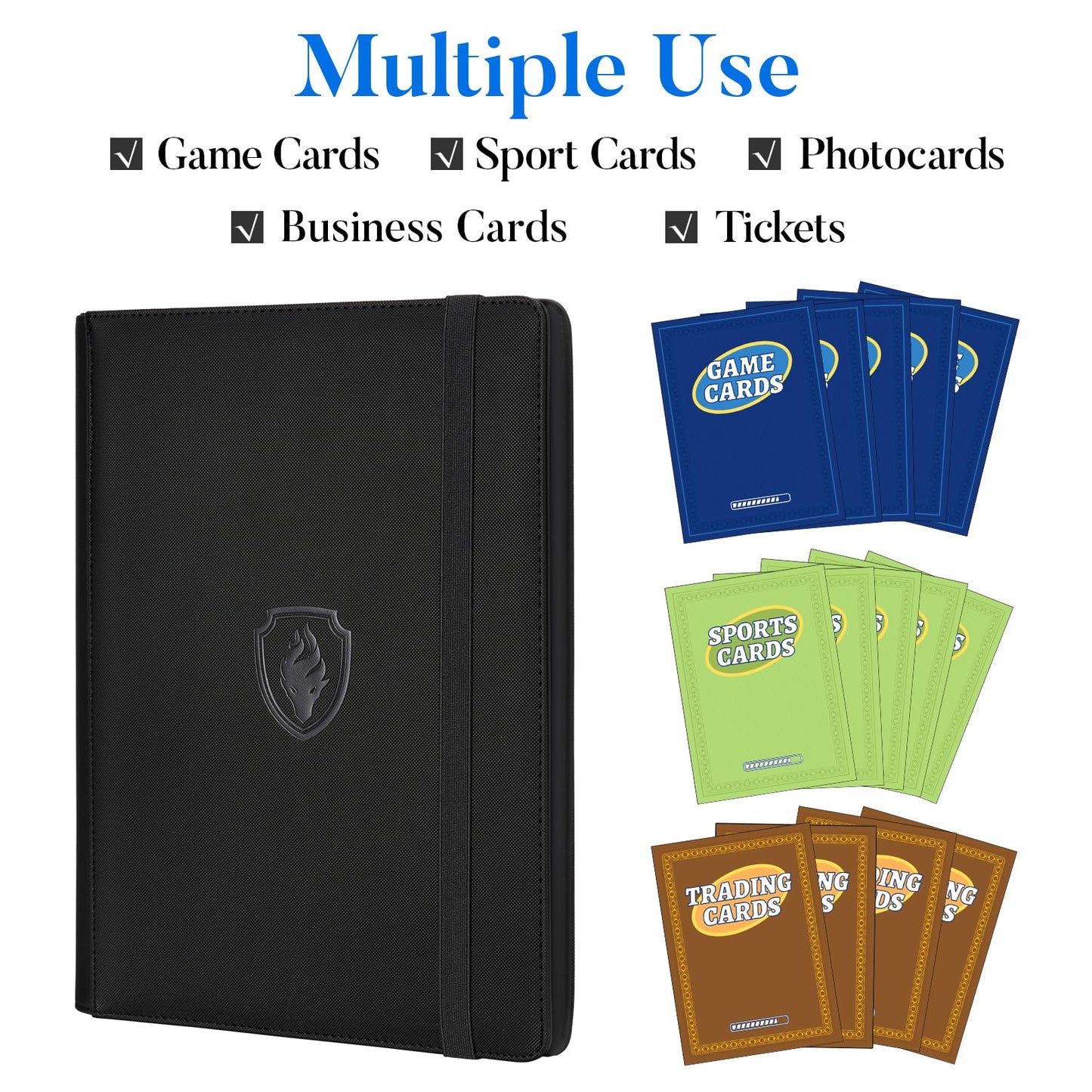 enhanced 9 Pocket Card Binder for 540 Cards  Fabmaker PU Cover Trading Card Binder  Sturdy Card Collection Album  Sleek Card Holder Folders for YuGiOh  MTG  TCG  Game Cards & Sports Cards  Brown