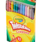 Crayola Twistables Crayons, Multicolor, Pack of 12, Plastic, Model 52-8530-E-000