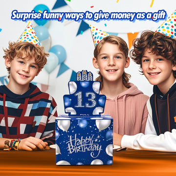Toyeishi Happy Birthday Money Box For Cash Gift With Self-Adhesive Age Stickers For 1-100 Year Old, Birthday Decorations For Boy