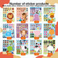 24 Pcs Make A Face Stickers For Kids - Make Your Own Stickers Animal Mix And Match Sticker Sheets With Safaris, Sea And Farm Ani