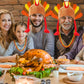 Hikkcos Thanksgiving Turkey Hat And 3 Packs Bead Necklaces Turkey Head Costume Plush Gobbler Hat For Thanksgiving Trot Dress Up