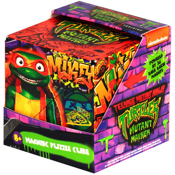 Shashibo Teenage Mutant Ninja Turtles Shape Shifting Box - Award-Winning, Patented Magnetic Puzzle Cube W/36 Rare Earth Magnets - Fidget Cube Transforms Into Over 70 Shapes (Mikey Series 2)