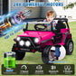 MOEYURO 24V 4WD 2 Seater Ride on Car Power 4 Wheels w/4X200W Motor, Remote Control, 3 Speeds, Bluetooth Music, Spring Suspension