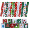 TAOVEN 48PCS Christmas Slap Bracelets, Xmas Slap for Christmas Party Favor Decoration (green,white,red)