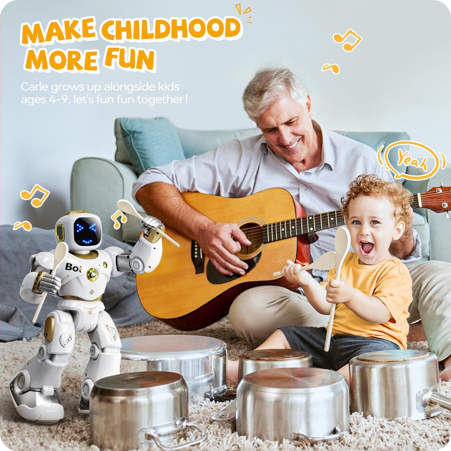 Ruko 1088 Smart Robot For Kids, Large Programmable Interactive Stem Rc Robot, Voice Control And App Control, Gifts For Boys And
