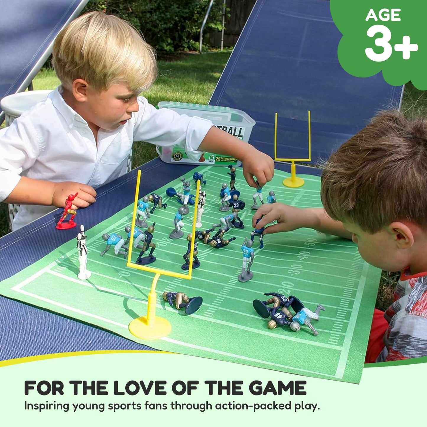 K Kaskey Kids Football Guys - 28 Piece Green/Black Set - Inspires Creative Play with Teams & Accessories - Model 847814028161