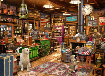 General Store Jigsaw Puzzle 1000 Piece By Vermont Christmas Company - Fully Interlocking & Randomly Shaped Pieces - 26 5/8'' X 1