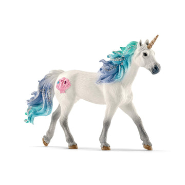 Schleich Bayala, Unicorn Toys For Girls And Boys, Sea Unicorn Stallion With Gems, Blue And Purple, Ages 5+