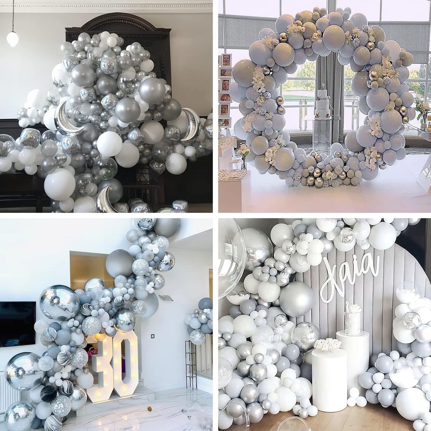 Partywoo Gray Balloons, 50 Pcs 5 Inch Latex Balloons, Gray Balloons, Party Balloons, Latex Balloons, Birthday Balloons For Baby Shower Decorations, Birthday Decorations Men, Wedding
