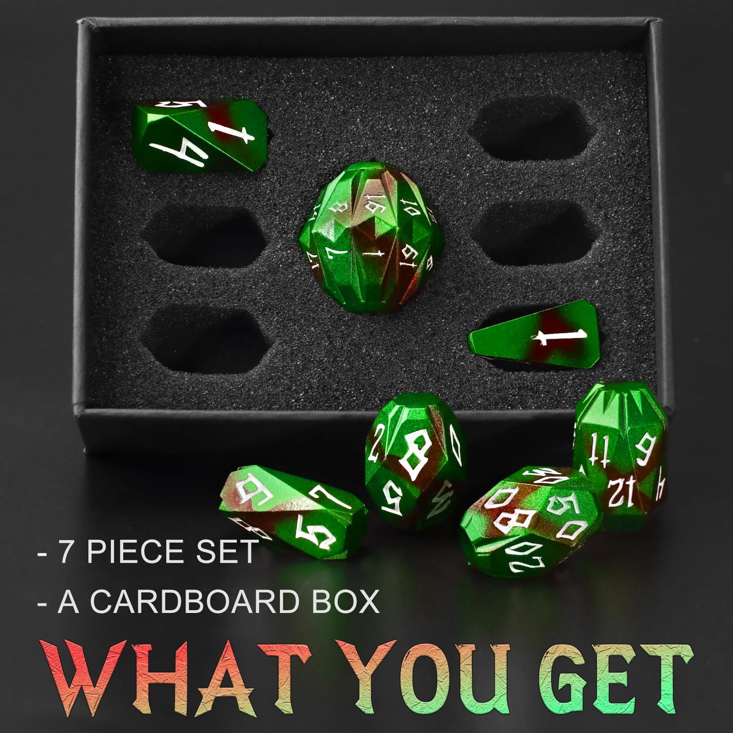 Fonvgogo Metal Dnd Dice For Dungeons And Dragon, Metal Dice Set D&D With Cardboard Box Unique Cool Stonehenge Rpg Polyhedral Dic